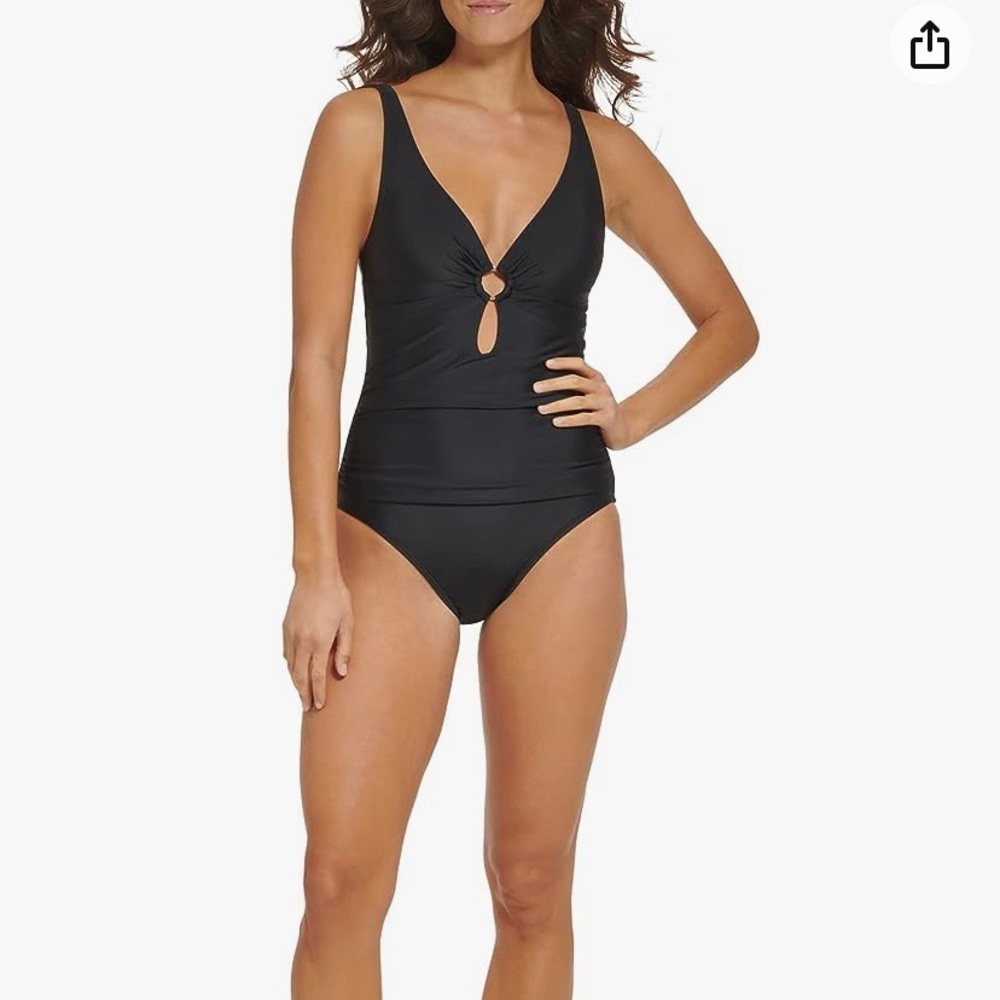 Tommy Hilfiger Black One Piece Swimsuit size 16 NWT